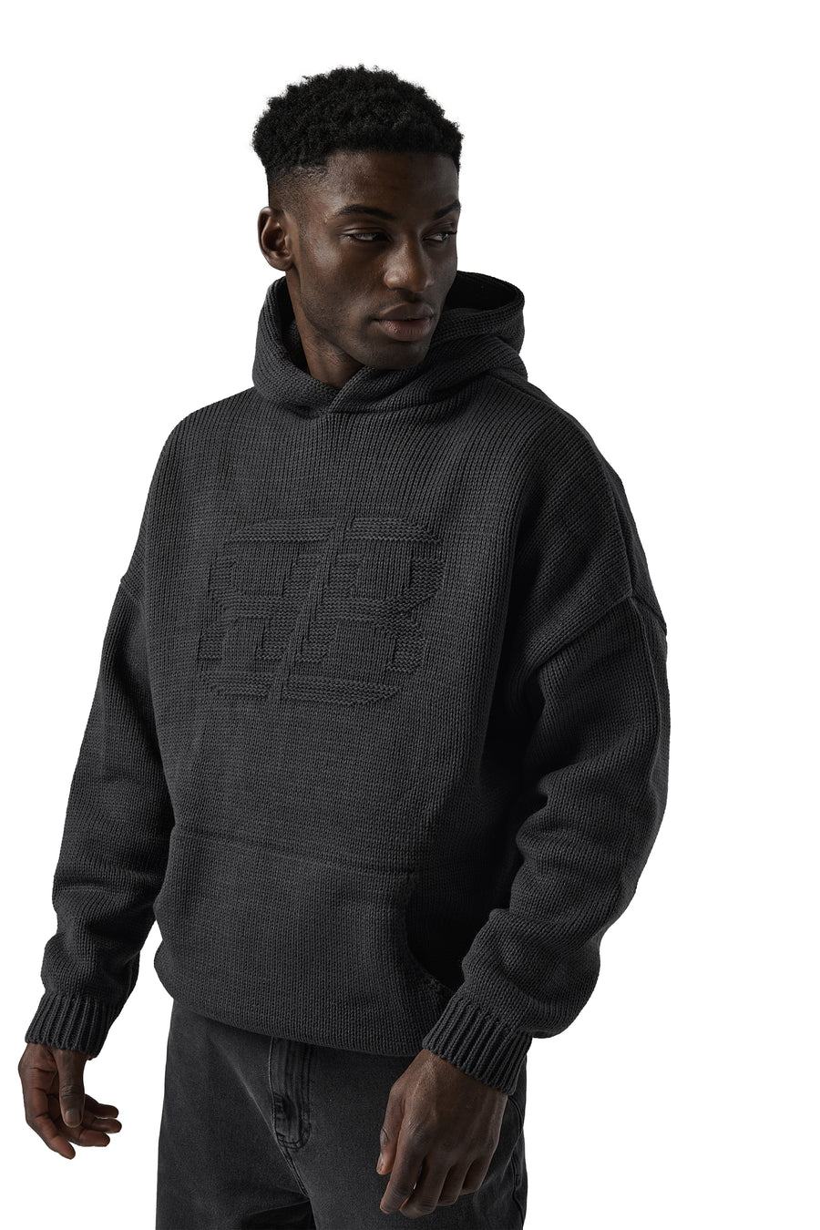 Branded Knit Hoodie