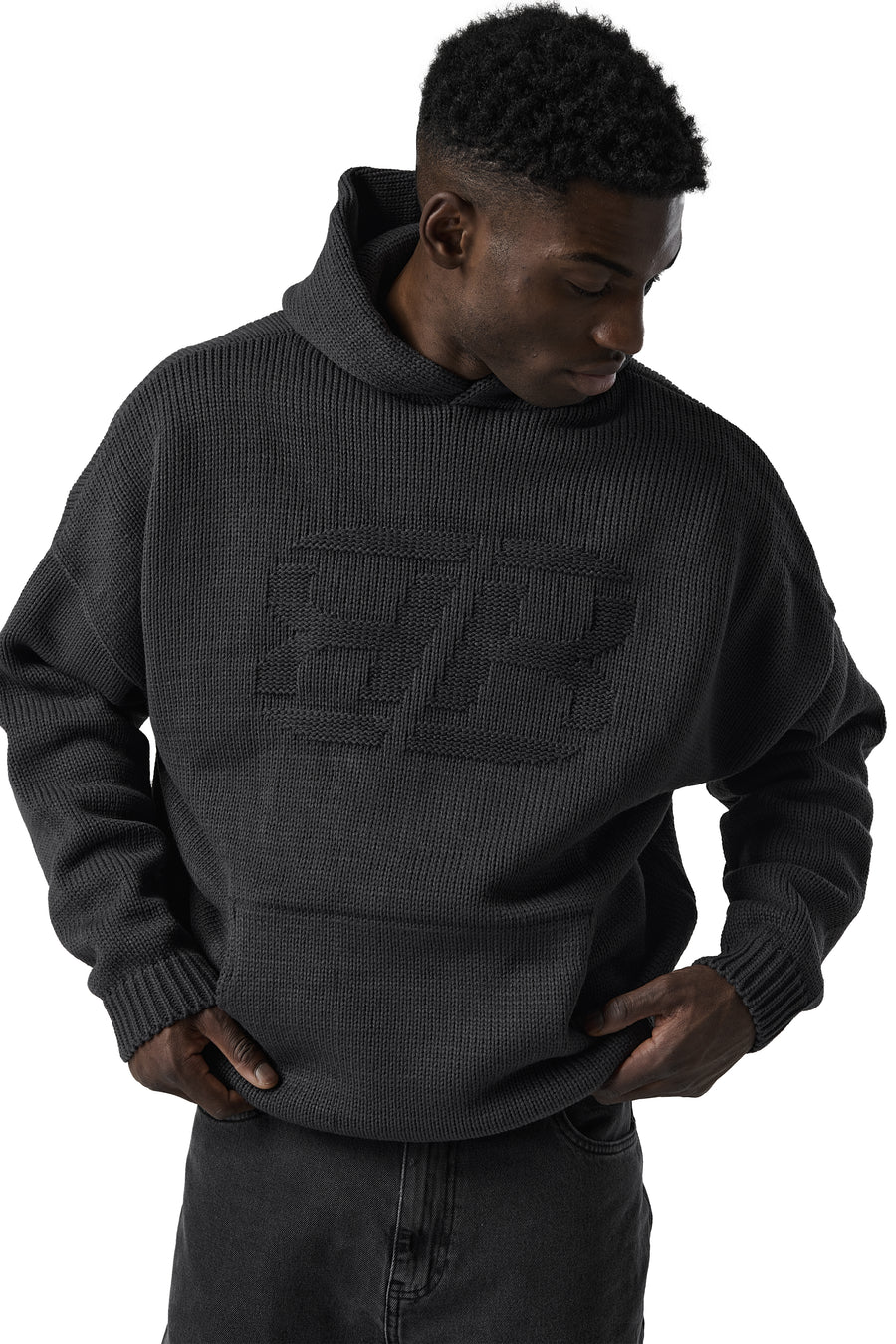 Branded Knit Hoodie