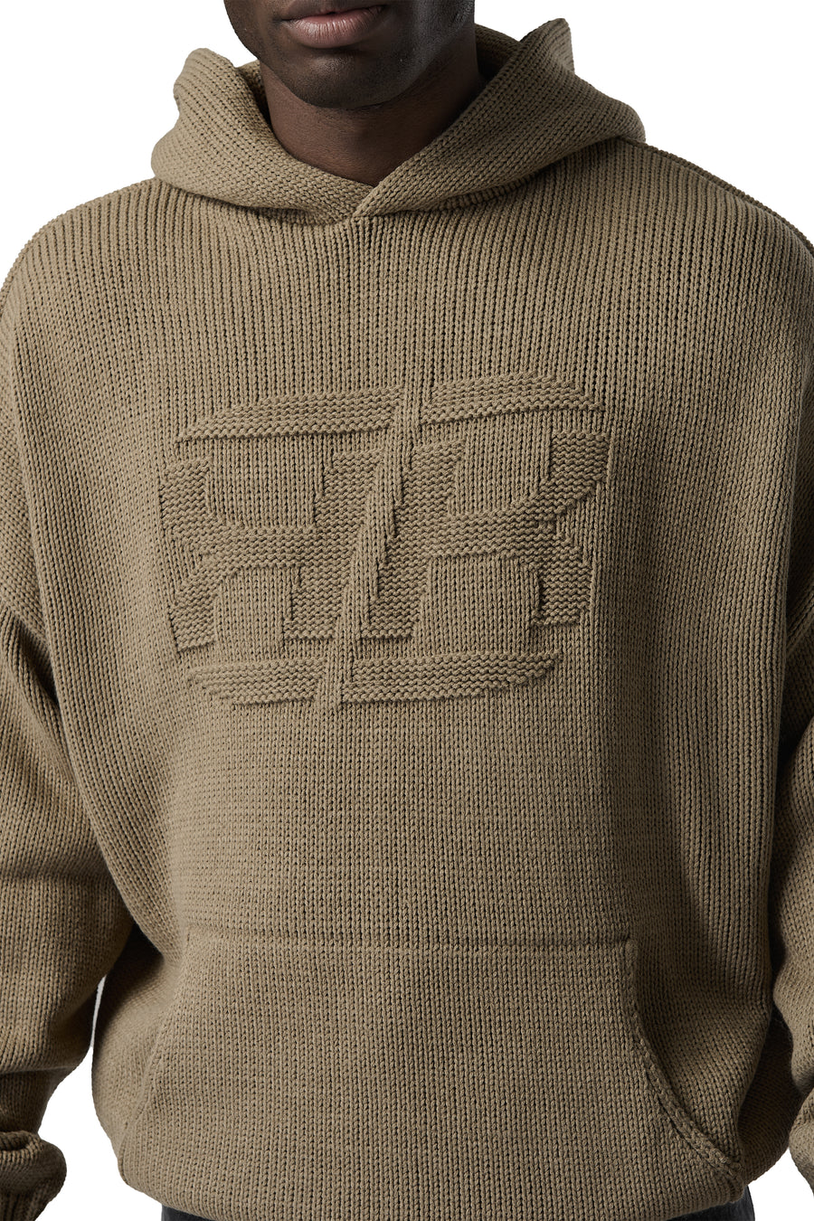 Branded Knit Hoodie