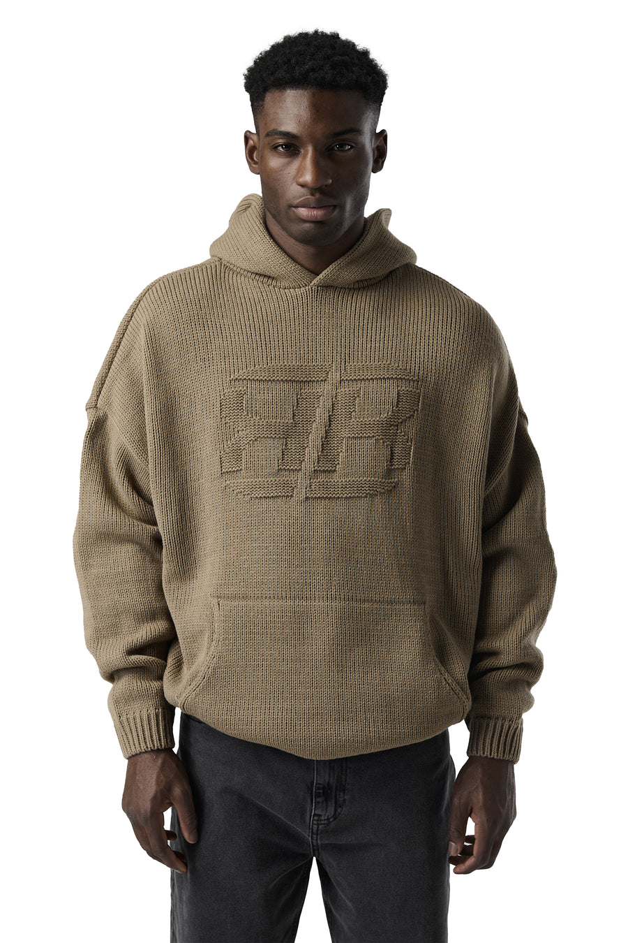 Branded Knit Hoodie