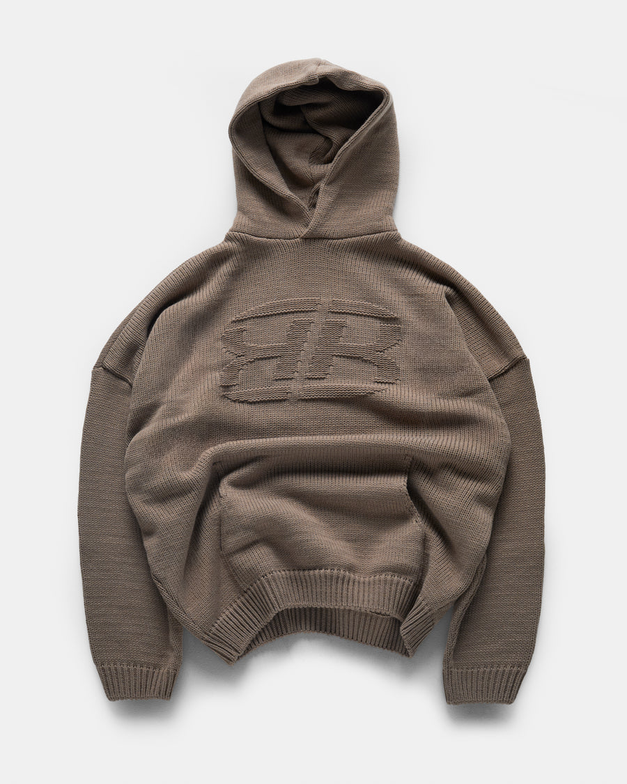 Branded Knit Hoodie
