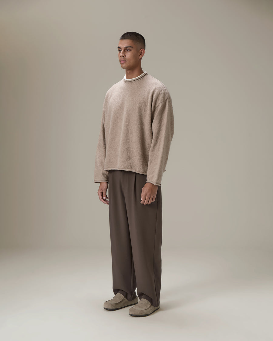 Parker Layered Knit Jumper in Beige