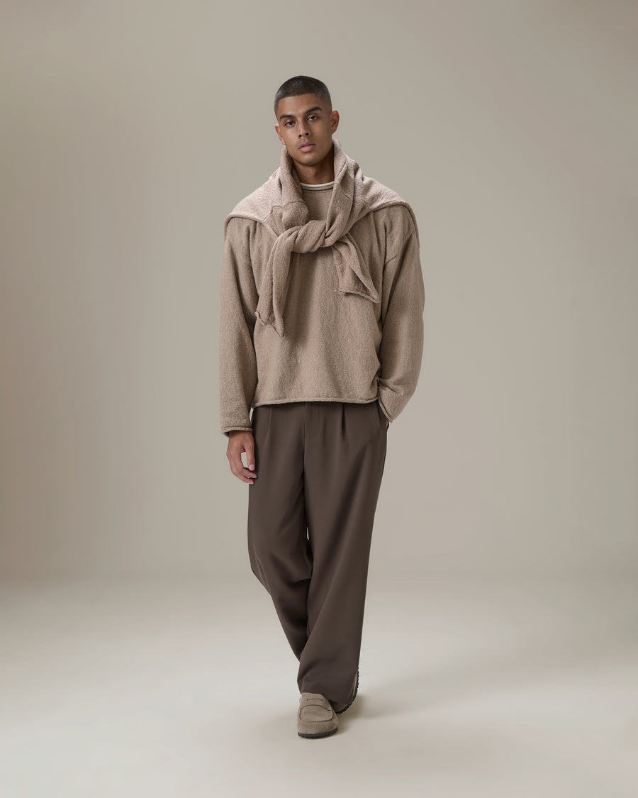 Parker Layered Knit Jumper in Beige