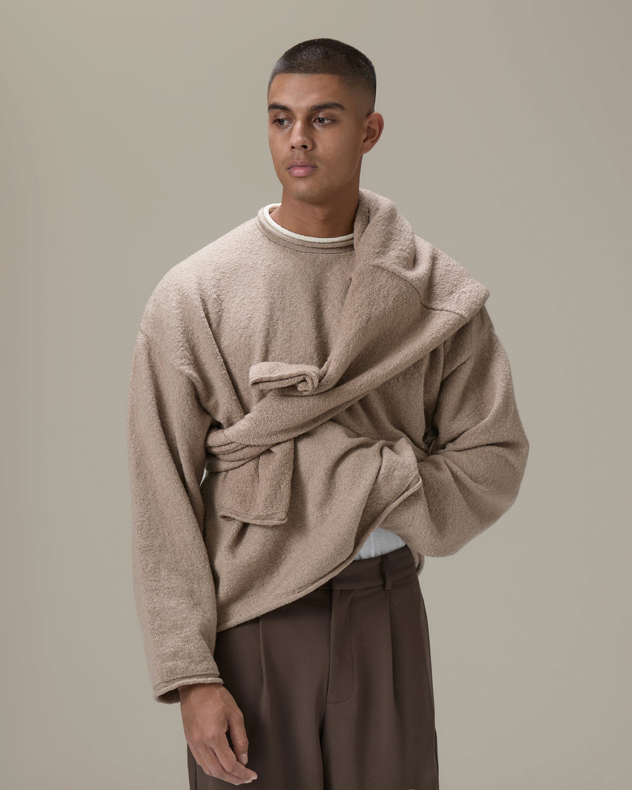 Parker Layered Knit Jumper in Beige