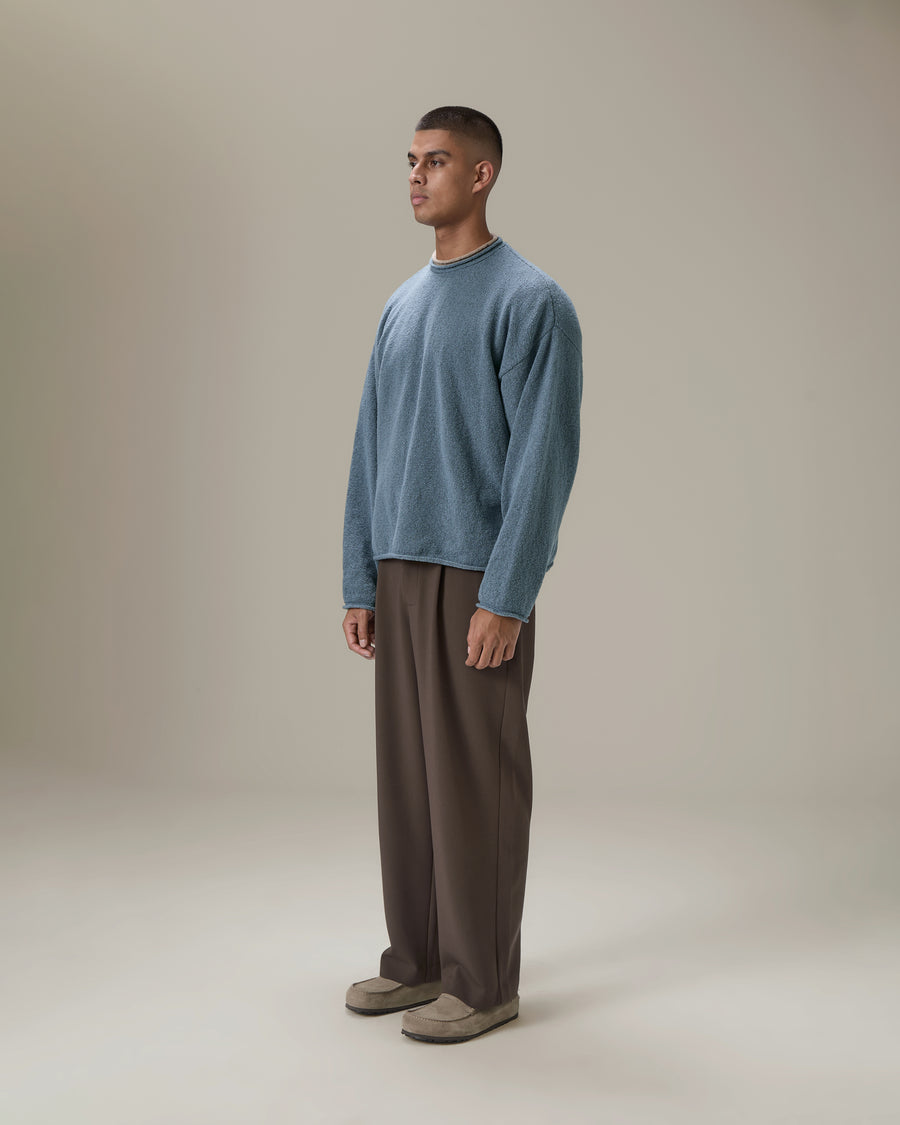 Parker Layered Knit Jumper in Blue