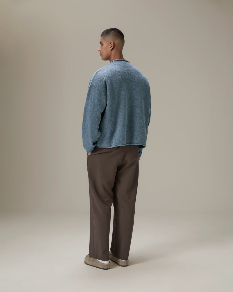 Parker Layered Knit Jumper in Blue