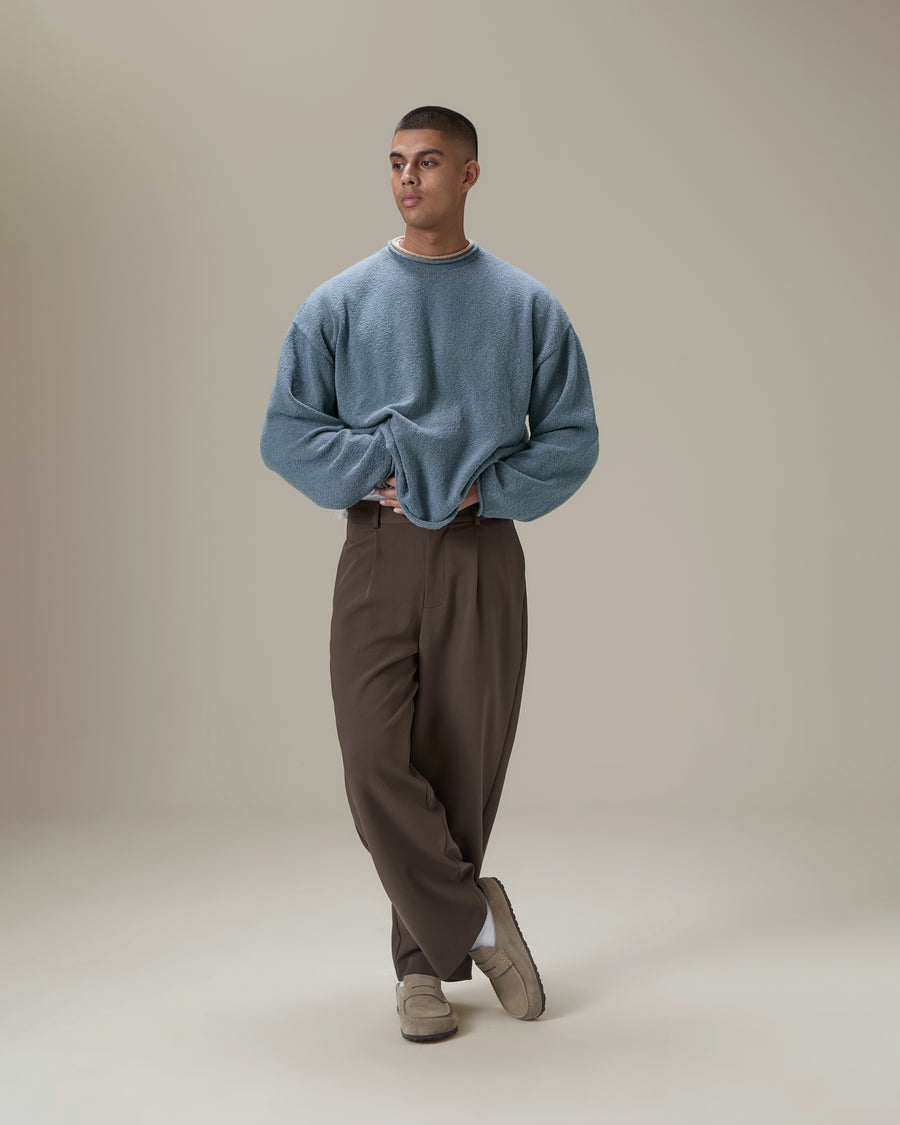 Parker Layered Knit Jumper in Blue