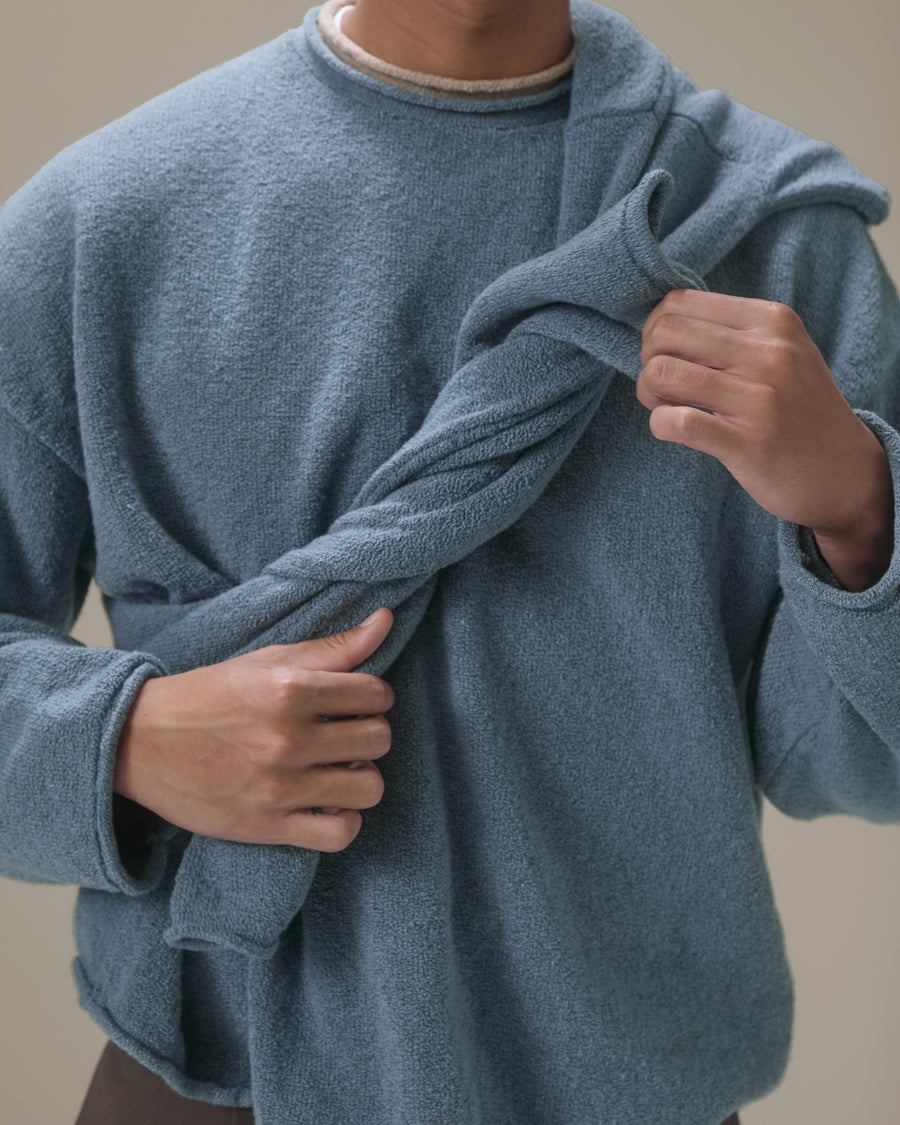 Parker Layered Knit Jumper in Blue