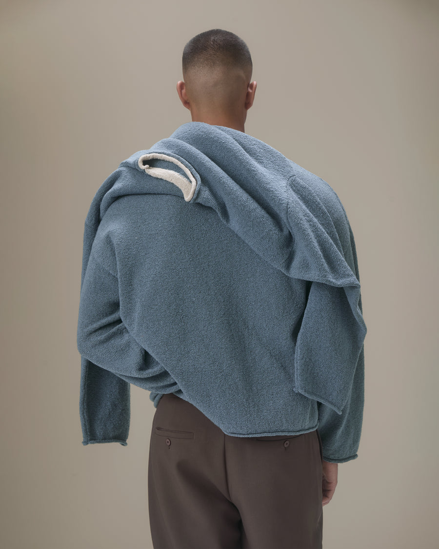 Parker Layered Knit Jumper in Blue